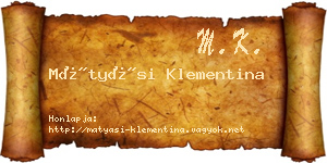 Mátyási Klementina névjegykártya